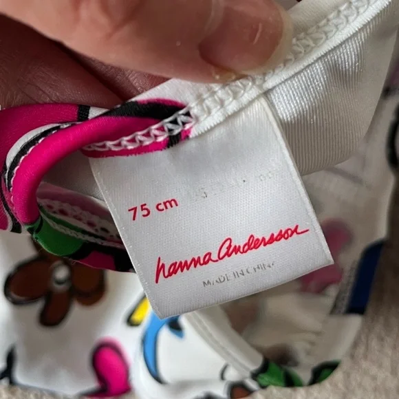 Hanna Andersson Girls Swimsuit One Piece Floral Print 75 cm 12 18 Months - Picture 4 of 4